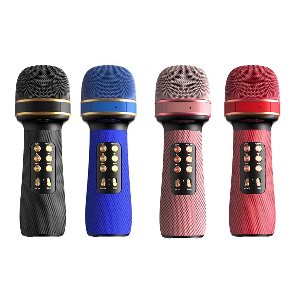 WS-898 Music Singing Microphone Multifunction Handheld Bluetooth-Compatible Microphone Karaoke Player Mic Machine