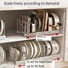 Rack Household Kitchen Countertop Retractable Place Bowl Dish Shelving Household Multifunctional Dishware Drain Storage Artifact 4