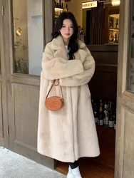 Thicken Warm Long Faux Fur Jackets Loose Warm Imitate Mink Coats Korean Fashion Winter Furry Jaqueta Women Luxury Overcoat