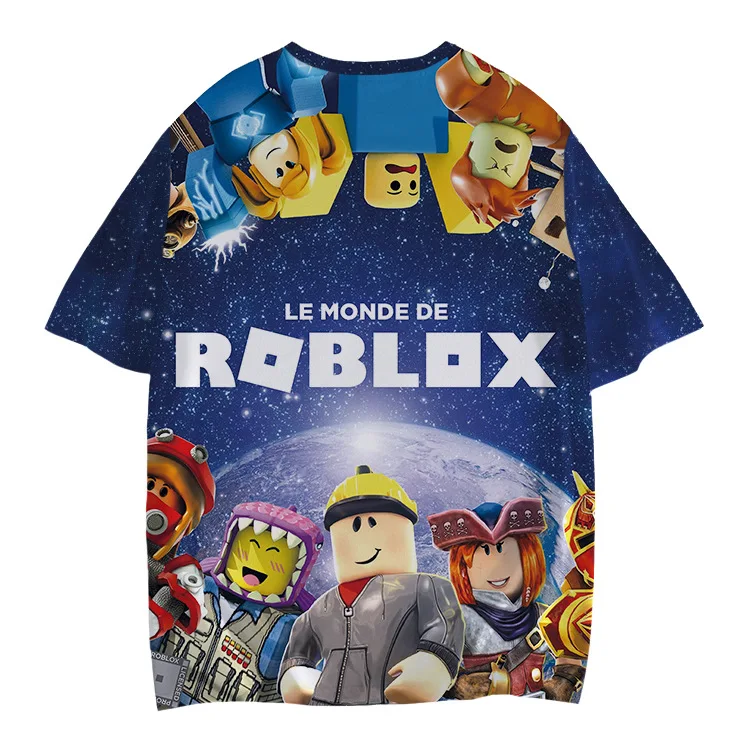 Cartoon Game Anime Peripheral ROBLOX Virtual World Short-sleeved T-shirt  Men's Trend Splicing Loose Half-sleeved Clothes - AliExpress