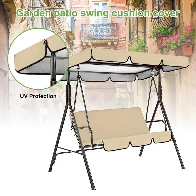 3 Seater Outdoor Waterproof Swing Cover Canopy Cover Set Chair Bench Replacement Patio Garden Swing Chair Cushion Dust Cover