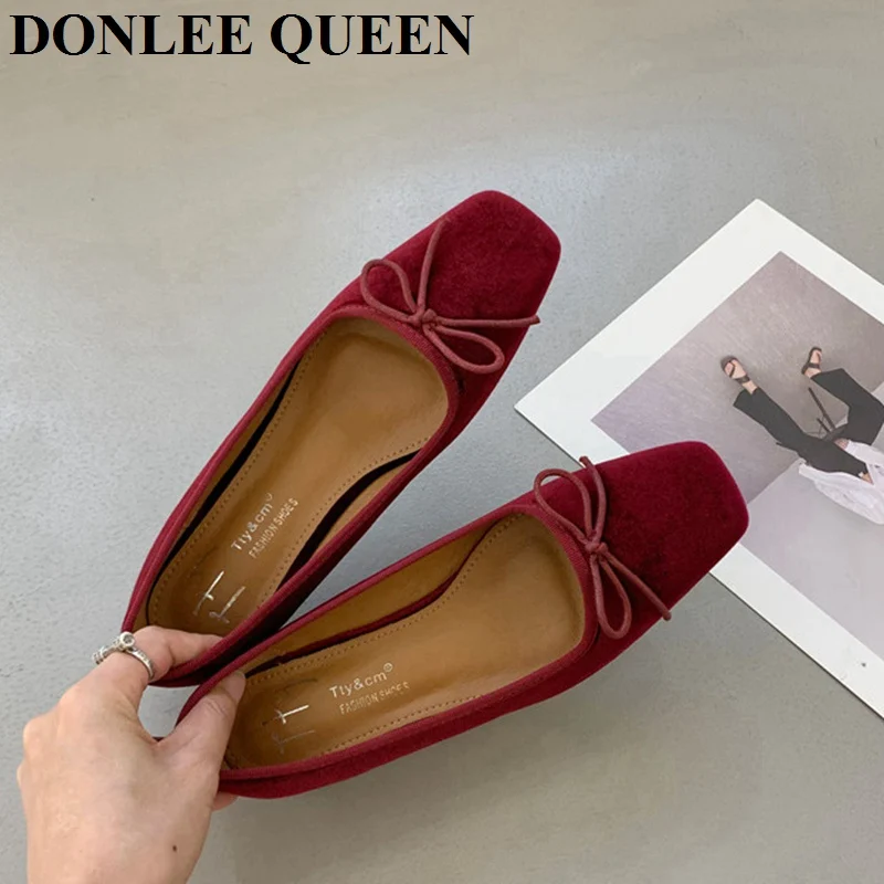Zapatos planos de Ballet con lazo para Mujer, mocasines suaves con