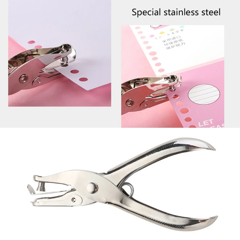 1 Pc Metal 6mm Pore Diameter Punch Pliers Single Hole Puncher Hand Paper Scrapbooking Punches 1-8 Pages Paper Hole Puncher