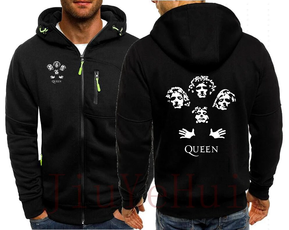 Queenes Rock Band Zipper Sweatshirts Men's Jacket Queenly Plain - Main Image