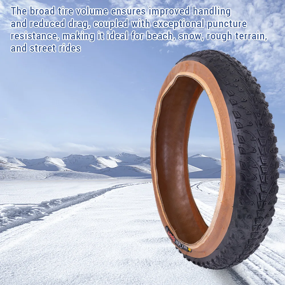 26 x 4.0Inch/20 x 3.0Inch/20 4.0 Inch Fat Bike Tire Rubber Bike Folding Tires Snow Beach Bicycle Replacement Tire