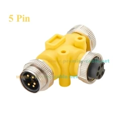 Mini-Fast 7/8"-16UNF 3-Poliger Stecker auf Buchse T-Verteiler 3-Wege Mini-Change Industrieller Rundsteckverbinder T-Verteiler – Detail 4