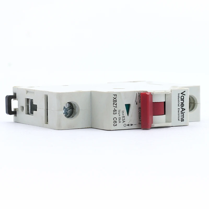 DC 250V 1P Solar Mini Circuit Breaker VaneAims Overload Protection PV Switch 6-63A Din Rail Mount MCB Photovoltaic System