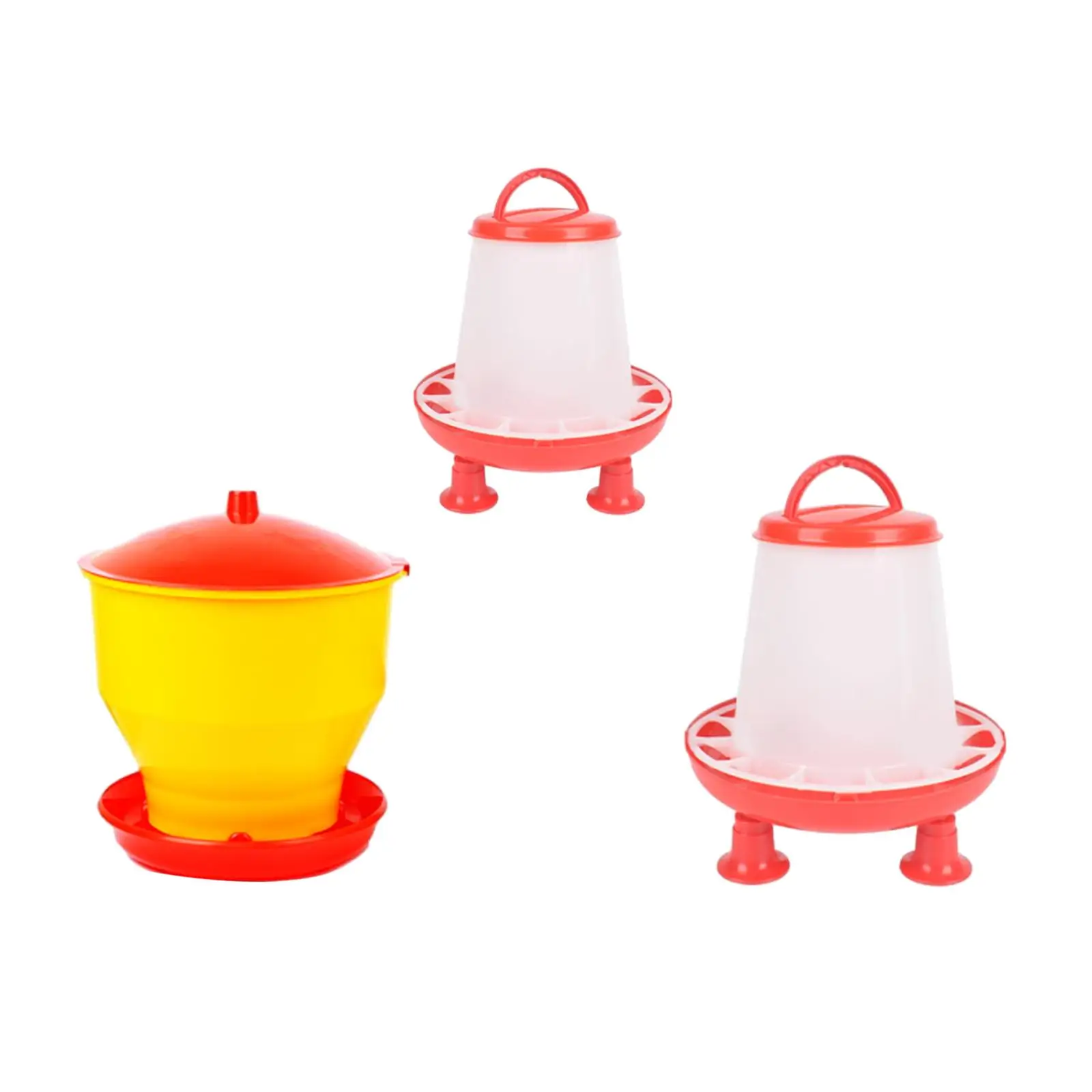 Chicken Feeder Chicken Water Feeding Bucket Auto Feeder Portable Bird Automatic Feeding Bucket for Pigeon Quail Budgie Hen Duck