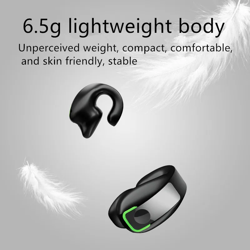 Wireless Bluetooth Headset with Microphone - Sports HiFi Stereo Ear Clip with Touch Control