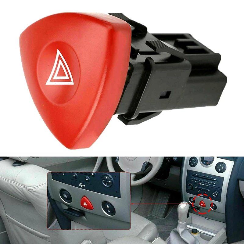 

1 Pc Car Emergency Control Switch for Vauxhall Opel Renault Red Automobile Hazard Warning Light Switch Replacement Accessories