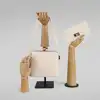 Window Display Props Joint Wood Hand Model Comic Sketch Hand Model Imitation Wooden Grain Hand Fake Hand Female Jewelry Display 4