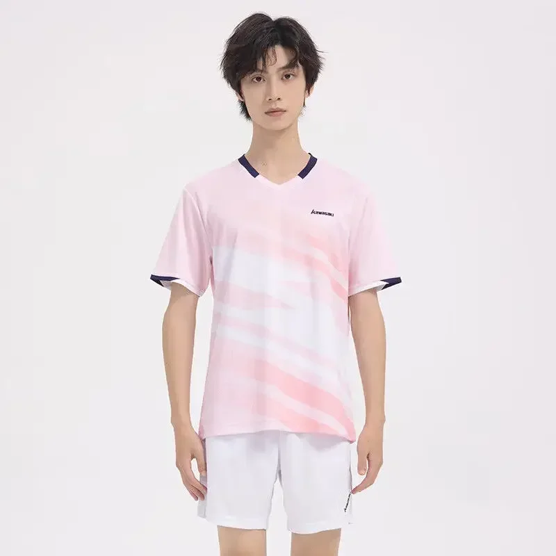 Kawasaki Badminton Clothing for Men and Women, Short-Sleeved T-Shirt, Quick-Drying, Competition Clothing, B1970