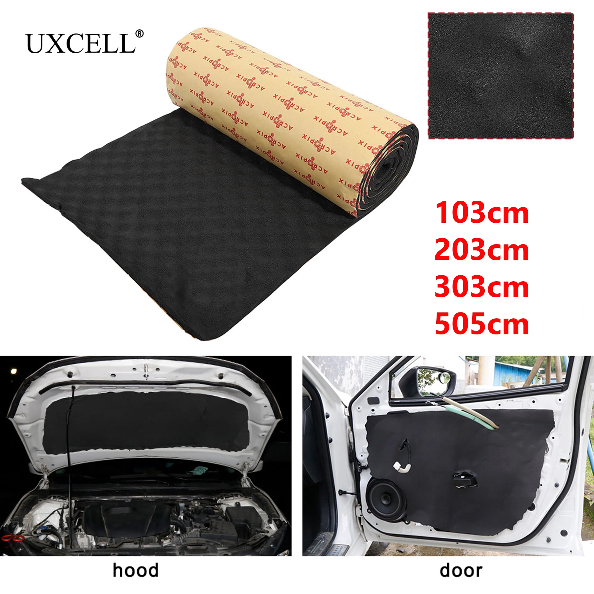 Uxcell Car Heatproof Wave Foam Deadener 50cmx203cm Black Car Sound