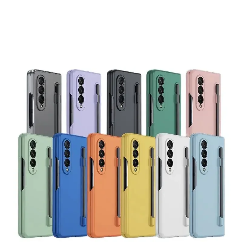 Premium Skin Feel Shockproof Phone Case with Pen Slot - Hard PC Protection Cover for Samsung Galaxy Fold Series