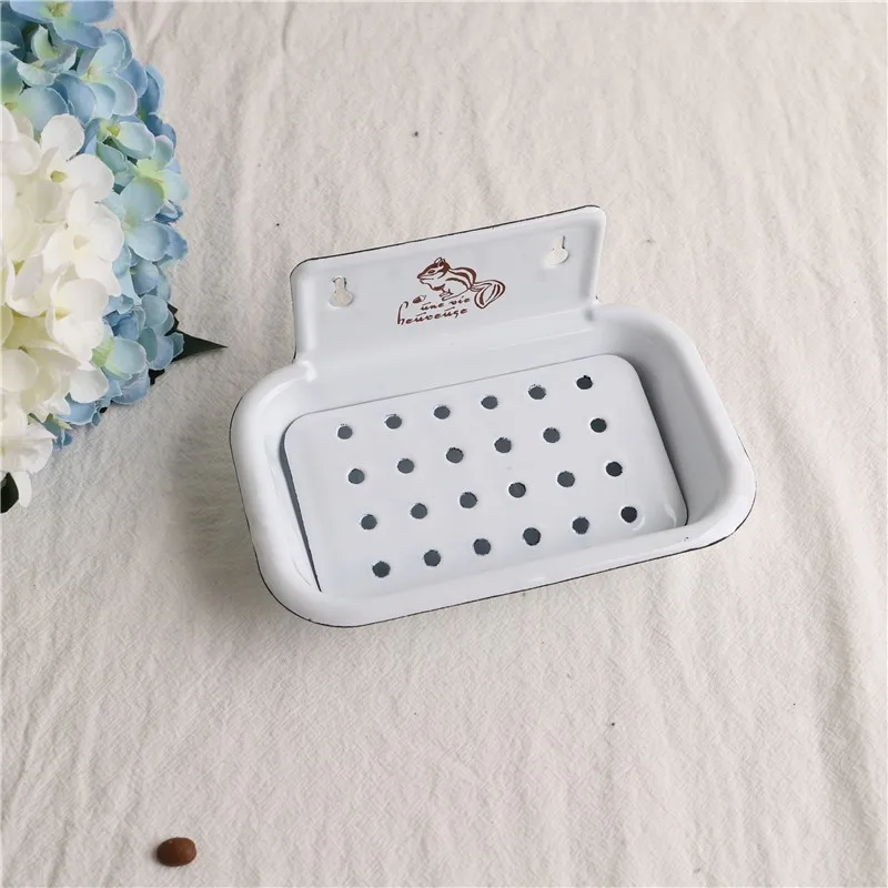 Enameled Squirrel Soap Di Wall Mounted Soap Holder Batoom Draining Soap Box Handmade Household Personal Cleaning Tool