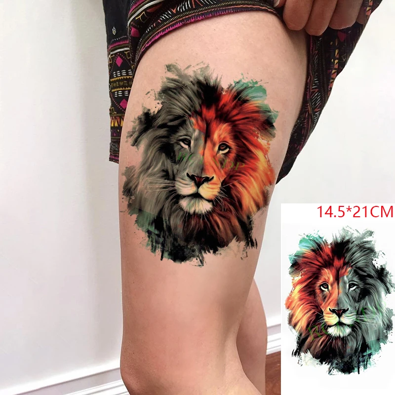 Roar with Style: Elevate Your Look with a Lion Face Tattoo!
