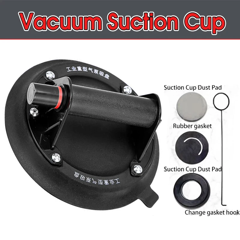 8 Inch Vacuum Suction Cup Electric Strong Suction Stuckers Manual Heavy  Duty Lifter for Granite Tile Glass 2x2400mAh Battery Kit