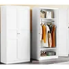 Metal Wardrobe Cabinet with Hanging Rod, Metal Clothing Storage Cabinet with Adjustable Shelves and Doors, 72 Inch Wardrobe 3