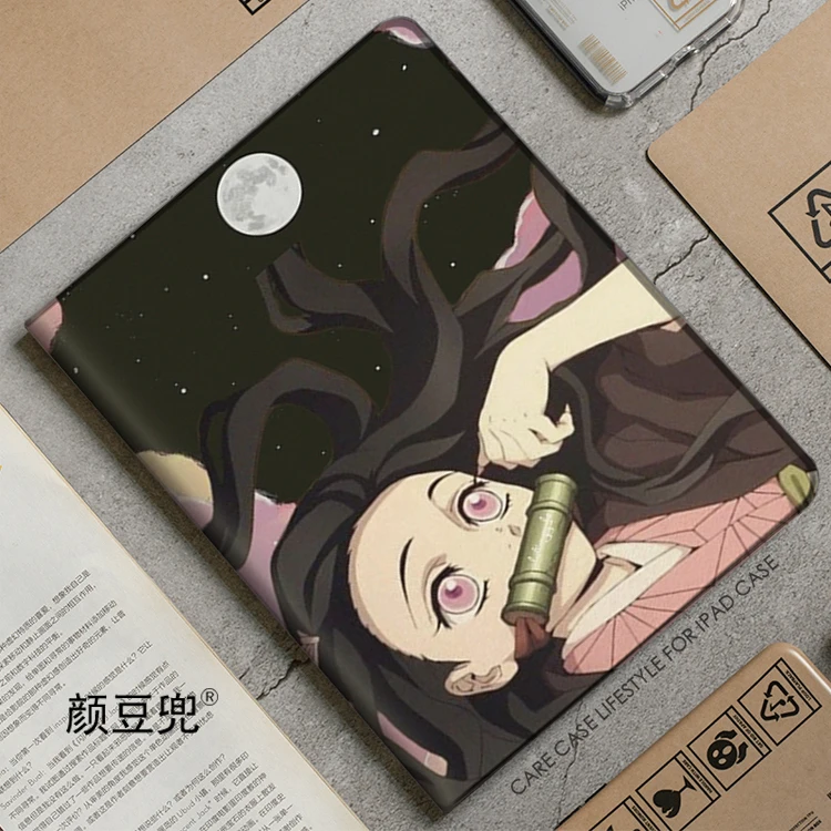 Anime Kamado Nezuko Moon Per Samsung Galaxy Tab A7Lite 8.7 2021 Custodia S9 Plus Tri-Fold Stand Cover Galaxy Tab S6Lite