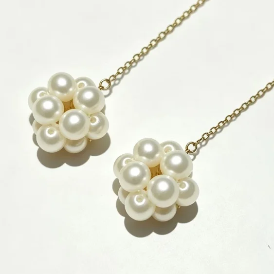 Natural White Freshwater Pearl Real 18K Gold Au750 Earring DIY Jewelry Accessories Fine Qualitydiy 202601 - 6