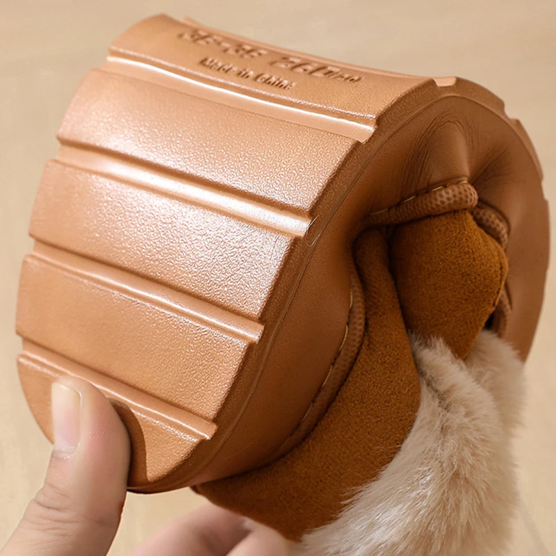 Comfortable Thick Plush Snow Boots for Women Faux Suede Platform Fur Boots Woman Light Non Slip Warm Cotton Shoes Female 45