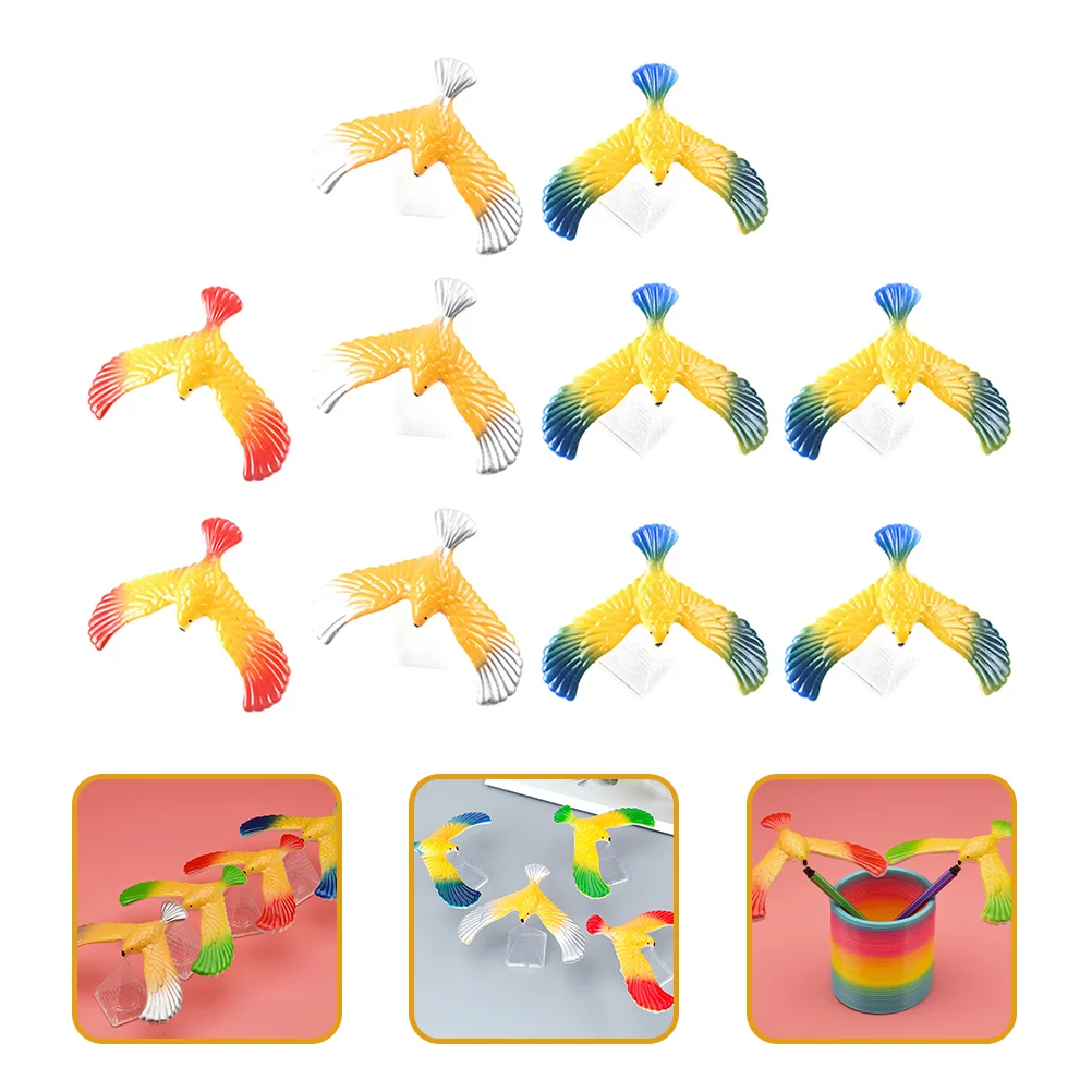 

10 Pcs Balancing Eagle Finger Balanced Gravity Plastic Bird Birds Child