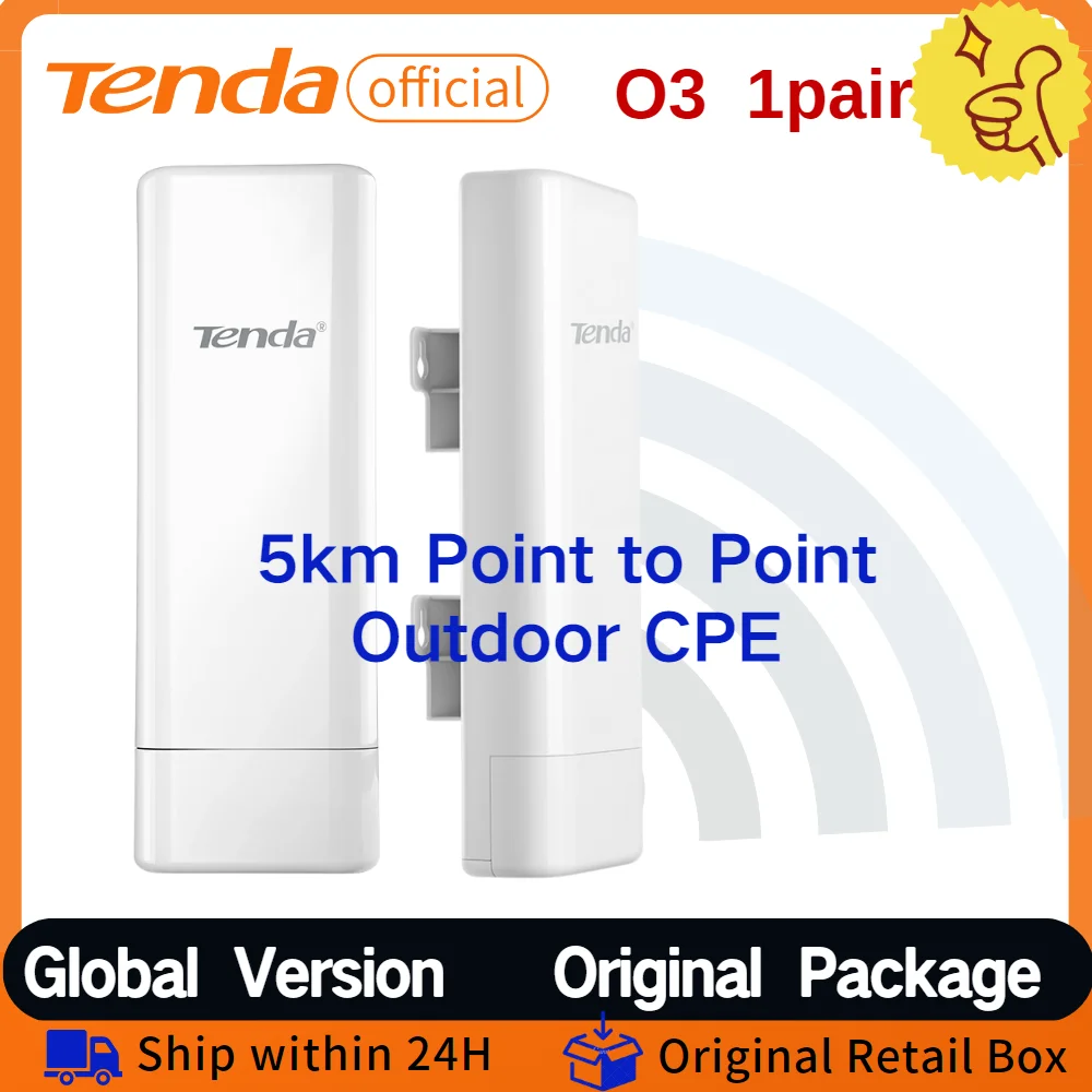 Tenda-Routeur sans fil CPE WiFi extérieur, répéteur d'antenne, point d'accès O3, WISP, 5km, 2.4GHz