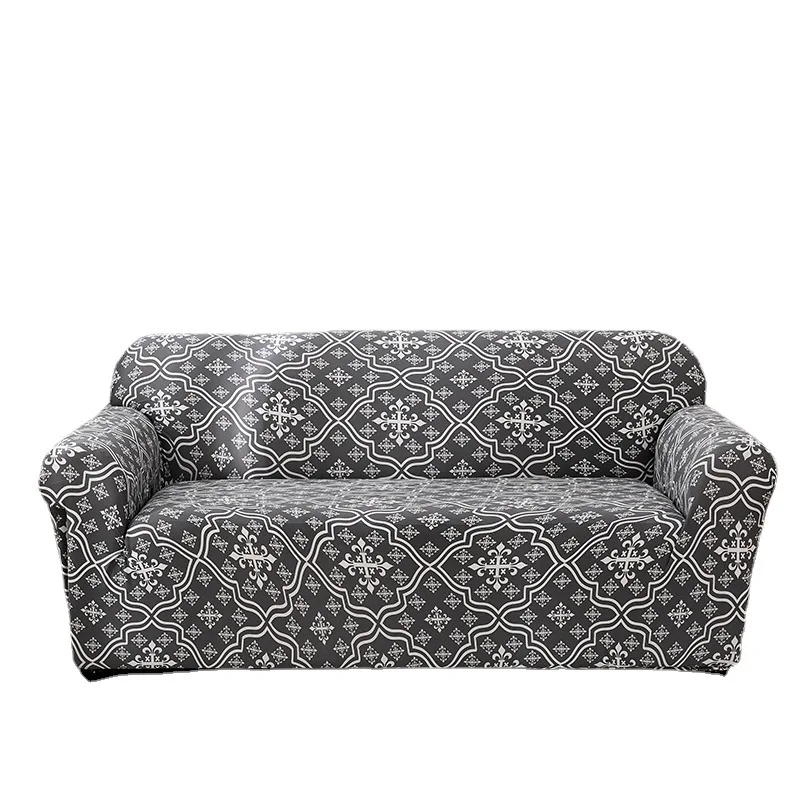 New Milk Silk Printing Series Double Sofa Cover L-Shaped Sofa Slipcover 5