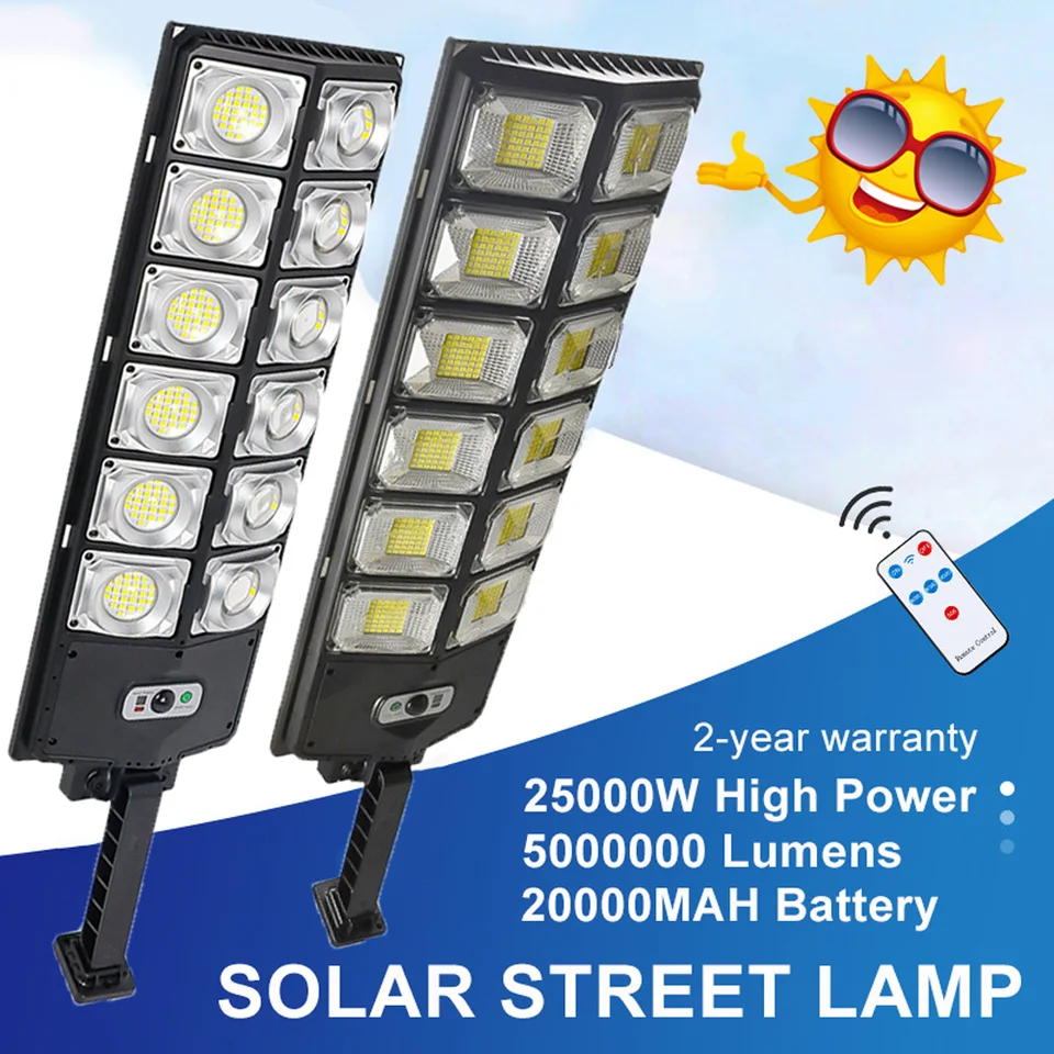 Farola Solar de aluminio de 500000 lúmenes para exteriores, lámpara Solar  con Sensor de movimiento, luz Solar impermeable para jardín, farola para  patio - AliExpress