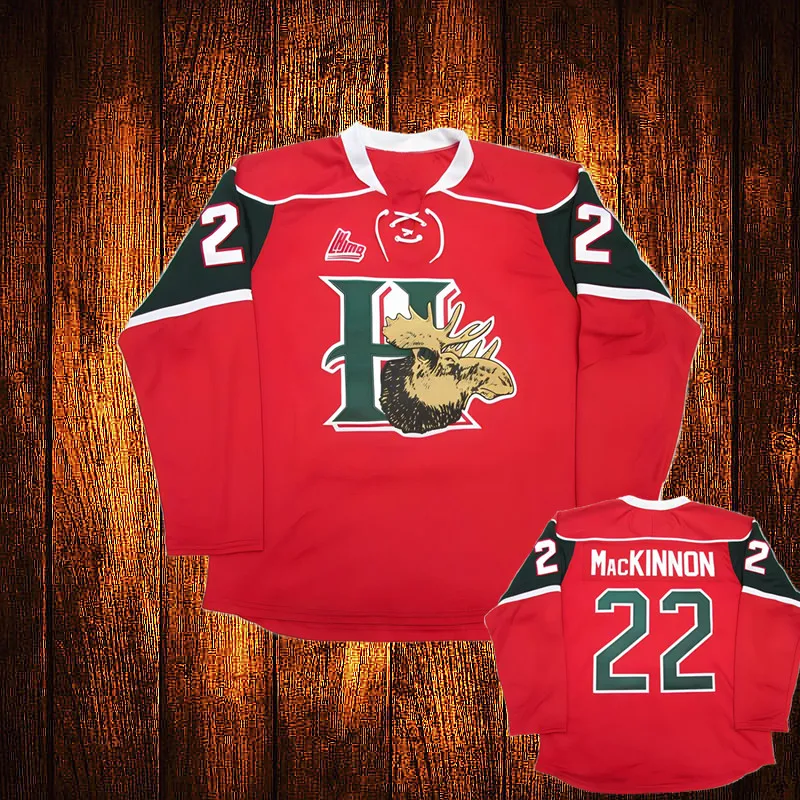 Vintage Halifax Mooseheads 22 Nathan Mackinnon Embroidery Stitched ice Hockey Jersey Youth Kids Adult Any Size And name