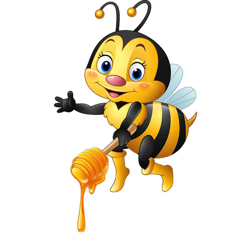 T166# Cute little Bee Cartoon Insect Wall Sticker Children's Bedroom Decoration Sticker Toilet Refrigerator Car
