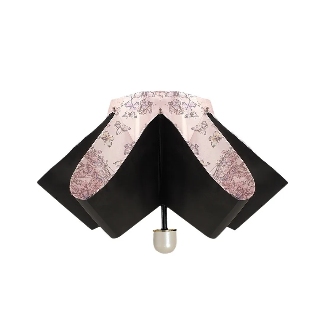 UV resistant and Rain resistant Dual-purpose Sunshade Umbrella Compact and Portable Chinese Oil Painting Sun Umbrella