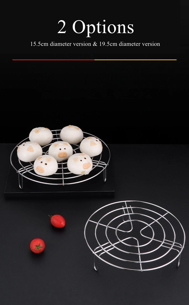 Description Picture 6 of itemLFGB Certificate 304 Stainless Steel Steaming Rack Contact Food Directly Trivet U Shape Foot Family Food Steamer Pot Steam Tray