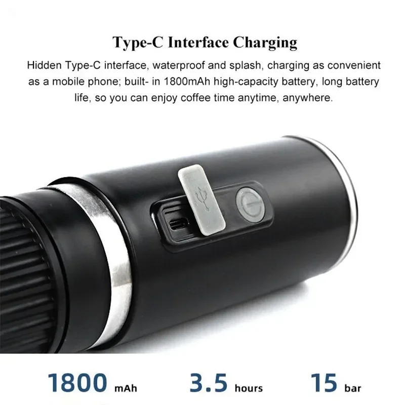 Portable Espresso Maker Electric Coffee Machine Compatible NS Capsule & Ground Coffee Fast Brewing Espresso Machine 5