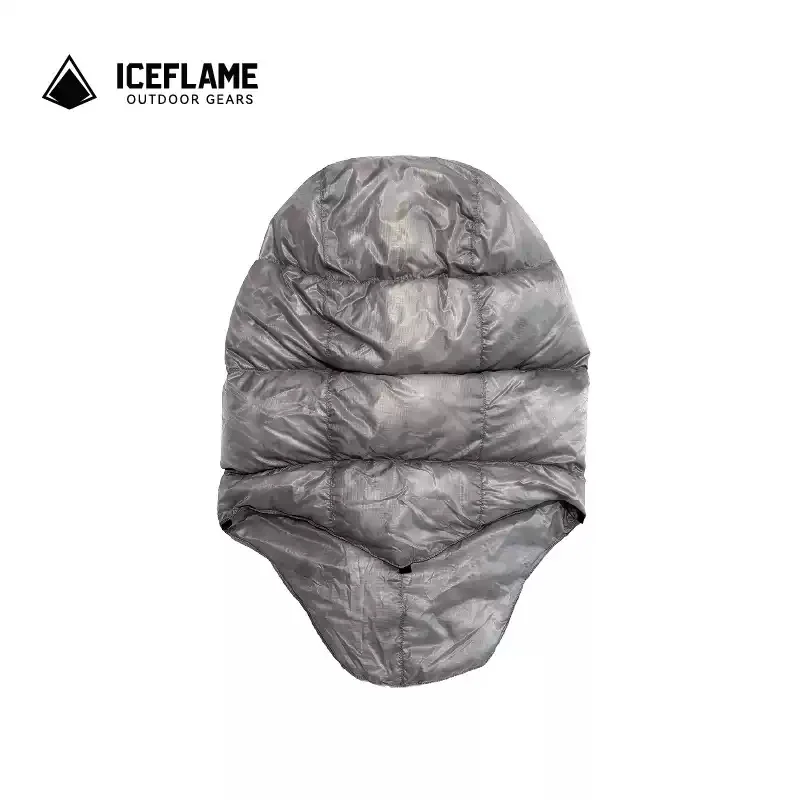 ICE FLAME Down Hood Outdoor Camping 10DNylon Hat Ultralight Adjustable Down Hat Sleeping Bag Accessories Unisex Windproof Hiking