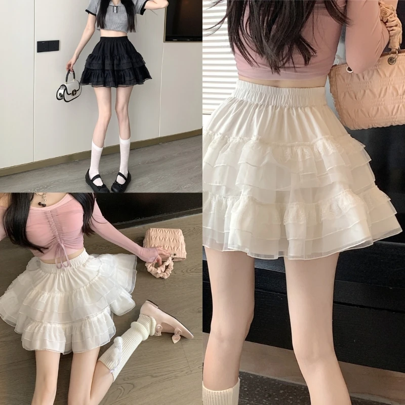 

Stylish High Waist A Line Layered Summer Half Skirt for Fashion Forward Women Dropship