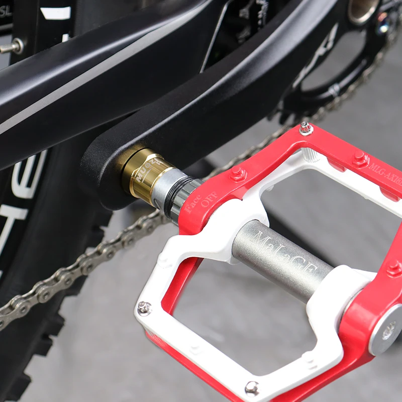 RISK Vélo Pédale Extender Remplacement Manivelle Accessoire Vélos Composants Essieu Extension Boulon Kit Pédales Accessoires, Doré, 16mm