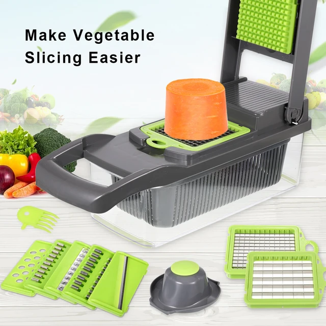 Vegetable Slicer with Basket Fruit Potato Chopper Carrot Onion