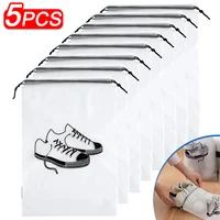 5/1PCS Drawstring Dag Storage Tote Plastic Bags For Store Reusable Transparent Waterproof Shoe Organizers Outdoors For Traveling 1
