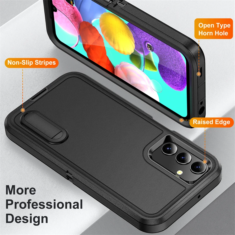 Heavy Armor Shockproof Phone Case with Hard Plastic Frame and Soft TPU Back Cover