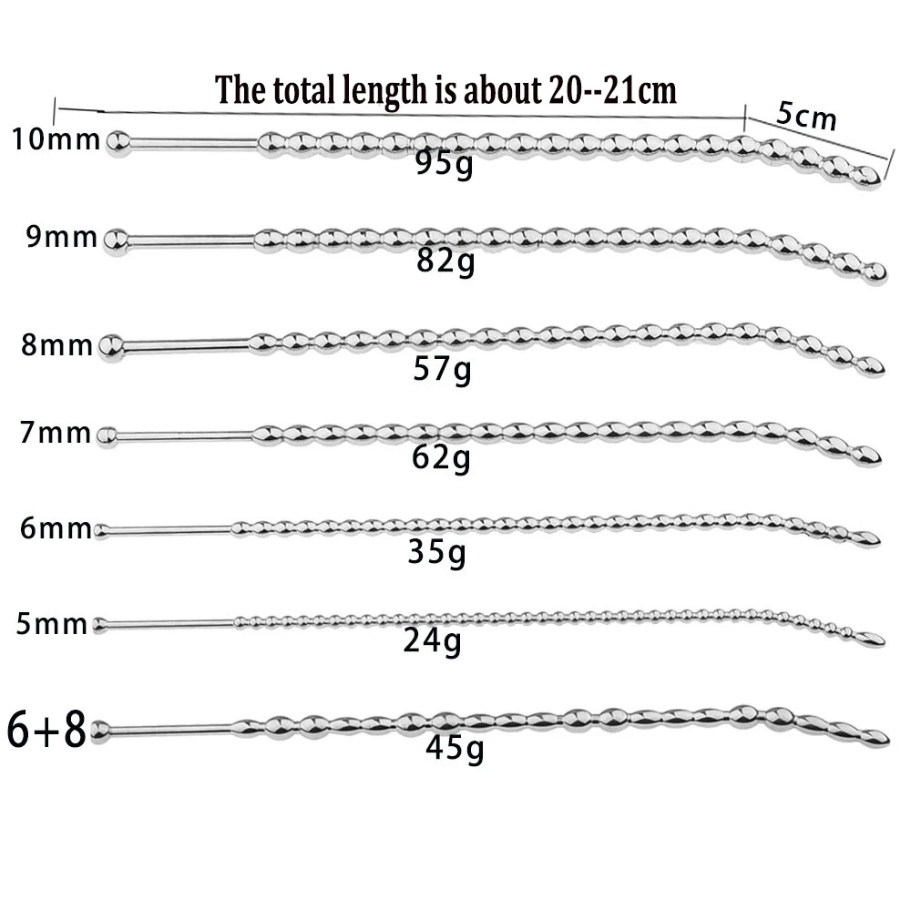 Stainless Steel Horse Eye Stick Scimitar Beads Urethral Toys Masterbator For Men Penis Plug Sounding Rod Mens Sex Toys Catheter