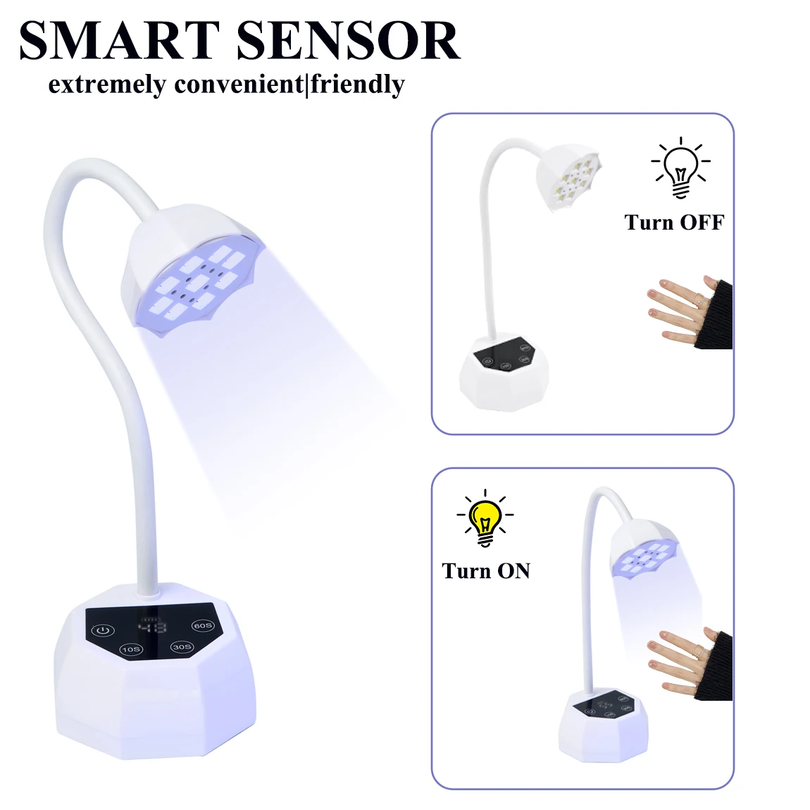 충전식 네일 램프 UV LED 네일 건조기 자동 감지 터치 컨트롤 네일 램프 빠른 건조 네일 라이트 네일 도구