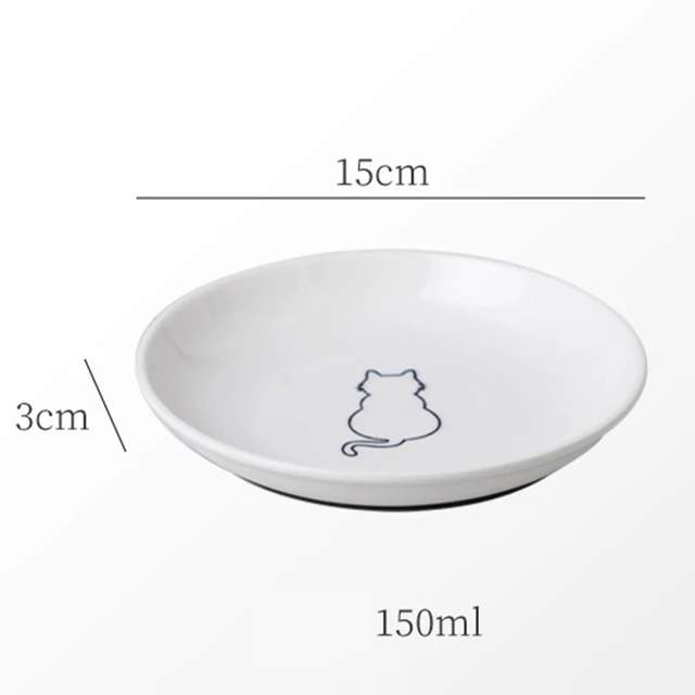 Ceramic Cat Food and Snack Bowl; Anti-Slip Silicone Pad; Cute Kitten Pet Supplies; Practical Pet Bowl 6