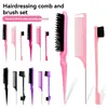 New Three-piece Hair Brush Set Sharp-tail Comb Three-row Hair Comb Steel Needle Mouse Tail Comb Toothbrush Eyebrow Brush Tool 1