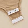 0-24M Baby Boys Girls Romper Toddler Infant Solid Color Long Sleeve Turtleneck High Stretch Bodysuit 6