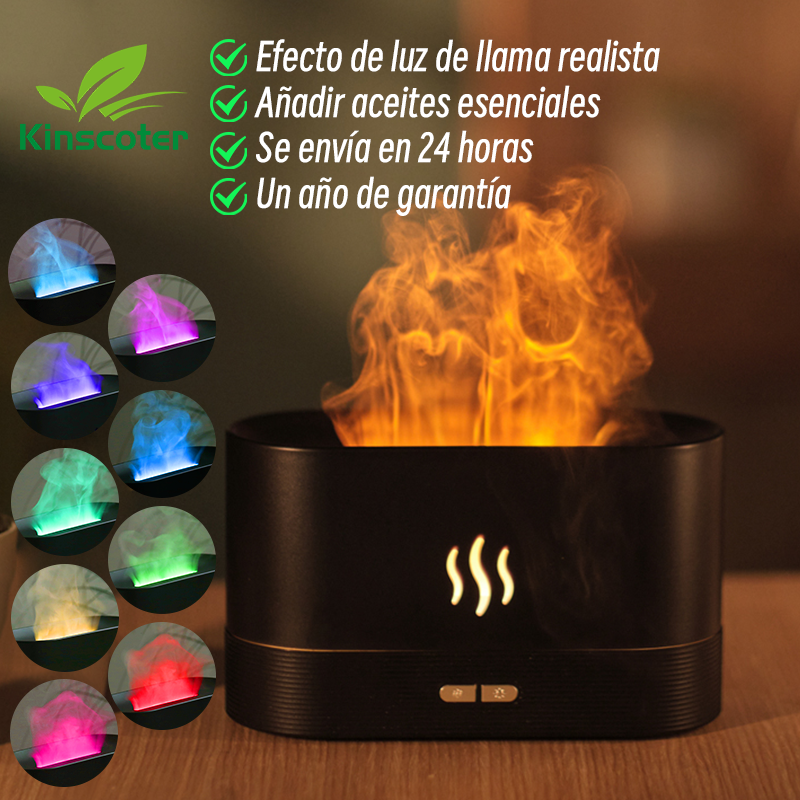 Kinscoter Aroma Diffuser Air Humidifier Ultrasonic Cool Mist Maker Fogger Led Essential Oil Flame Lamp Difusor