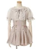 Japanese Mine Mass-Produced Short-Sleeve Shirt Dress Shorts Set Women Sweet Liz Doll Collar Bow Shirt Dress Two-Piece Suit 3