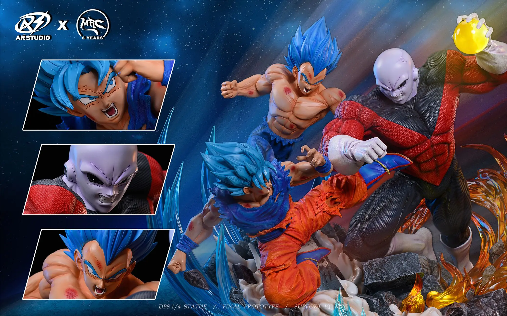 60Cm Mrc Ars Gk Jiren Vs Vegeta Son Goku Dragon Ball Super Action Figure  Limited Edition Luminous Statue Ornaments Model Toy - AliExpress