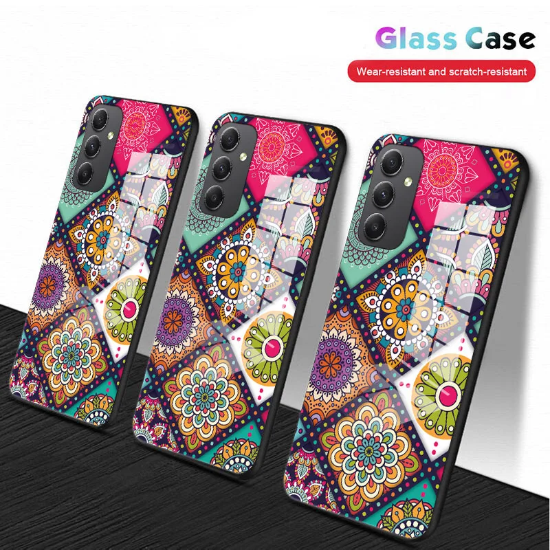 Retro Hand-Painted Glass Phone Case - Anti-Vibration Hard Protective Cover