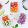 Kitchen Food Containers with Lid Glass Sealed Rectangular Borosilic Box Refrigerator Storage Box Microwave-heated Lunch Boxes 5